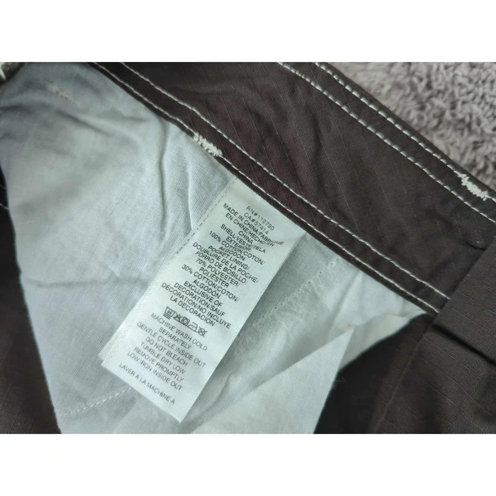 True Religion Cargo Pants Mens 36 Brown Straight Leg Ripstop Contrast Stitch NWT